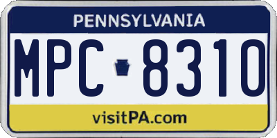 PA license plate MPC8310