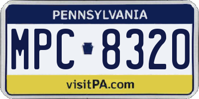 PA license plate MPC8320