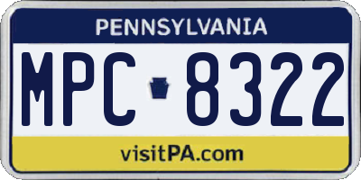 PA license plate MPC8322