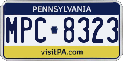 PA license plate MPC8323