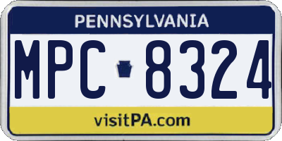 PA license plate MPC8324