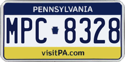 PA license plate MPC8328