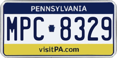 PA license plate MPC8329