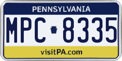 PA license plate MPC8335