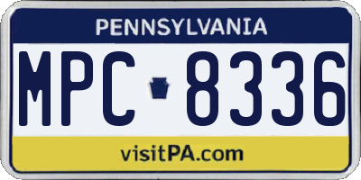 PA license plate MPC8336