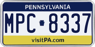 PA license plate MPC8337