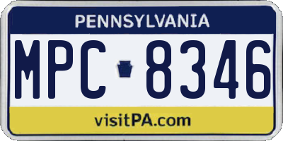 PA license plate MPC8346