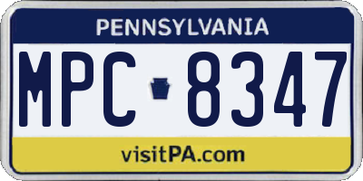 PA license plate MPC8347