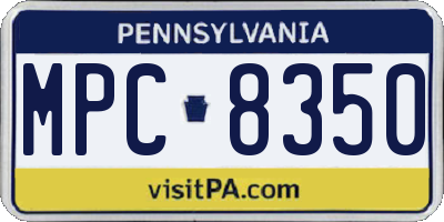 PA license plate MPC8350