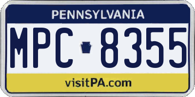 PA license plate MPC8355