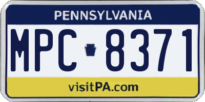 PA license plate MPC8371