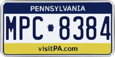 PA license plate MPC8384