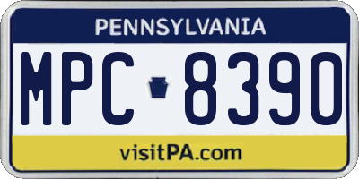 PA license plate MPC8390
