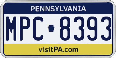 PA license plate MPC8393
