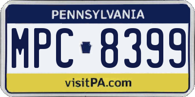 PA license plate MPC8399