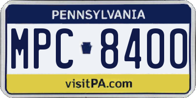 PA license plate MPC8400