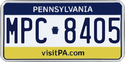 PA license plate MPC8405