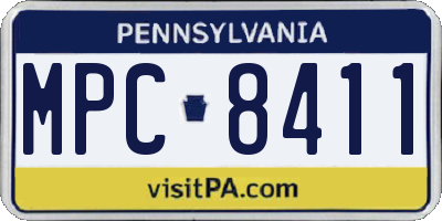 PA license plate MPC8411