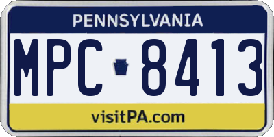 PA license plate MPC8413