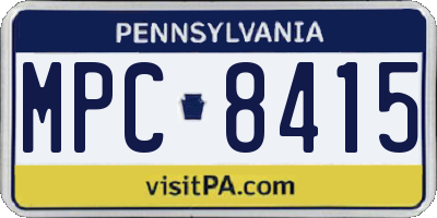 PA license plate MPC8415