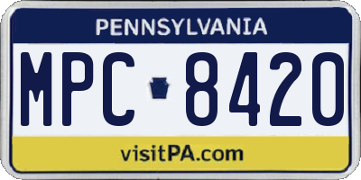PA license plate MPC8420