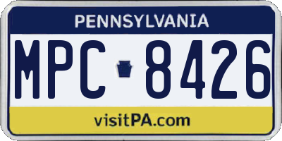PA license plate MPC8426