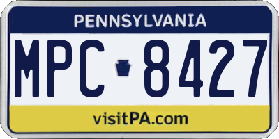 PA license plate MPC8427