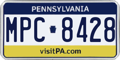 PA license plate MPC8428