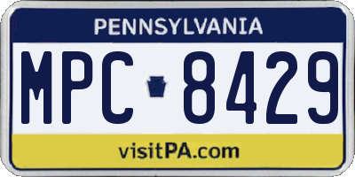 PA license plate MPC8429