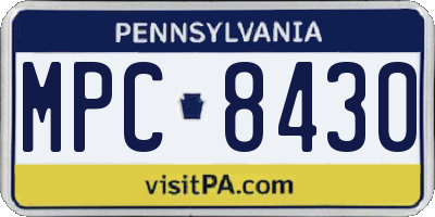 PA license plate MPC8430