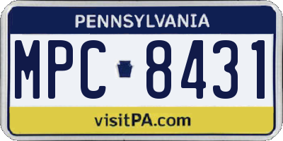 PA license plate MPC8431