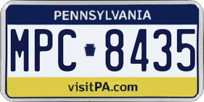 PA license plate MPC8435