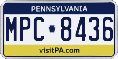 PA license plate MPC8436