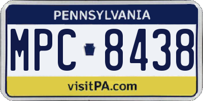 PA license plate MPC8438