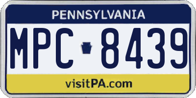 PA license plate MPC8439