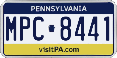 PA license plate MPC8441