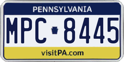 PA license plate MPC8445