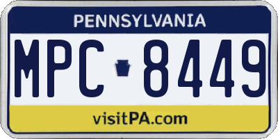 PA license plate MPC8449