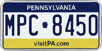 PA license plate MPC8450