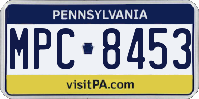 PA license plate MPC8453