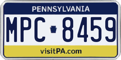 PA license plate MPC8459