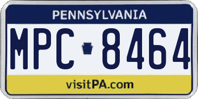 PA license plate MPC8464
