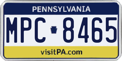 PA license plate MPC8465