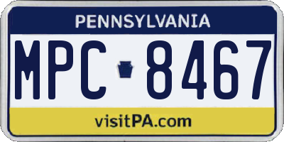 PA license plate MPC8467