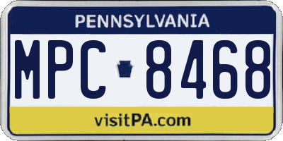 PA license plate MPC8468