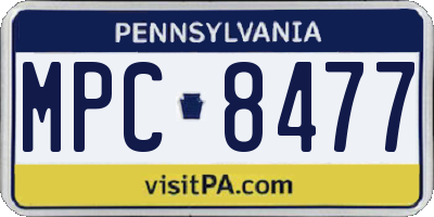 PA license plate MPC8477