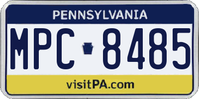 PA license plate MPC8485