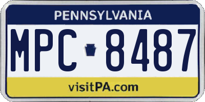 PA license plate MPC8487