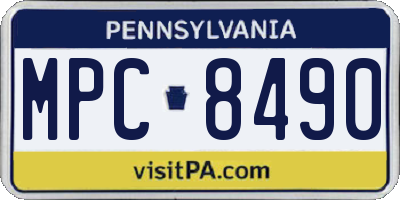PA license plate MPC8490