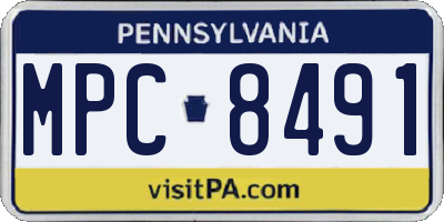 PA license plate MPC8491